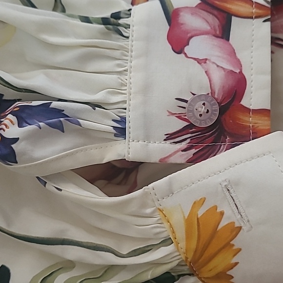 OSCAR DE LA RENTA  Off-Shoulder Floral Stretch-Cotton Blouse - White - Picture 7 of 10